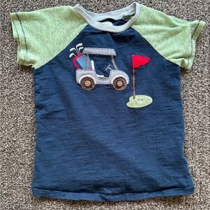 Mud Pie Blue and Green Golf Cart Tee